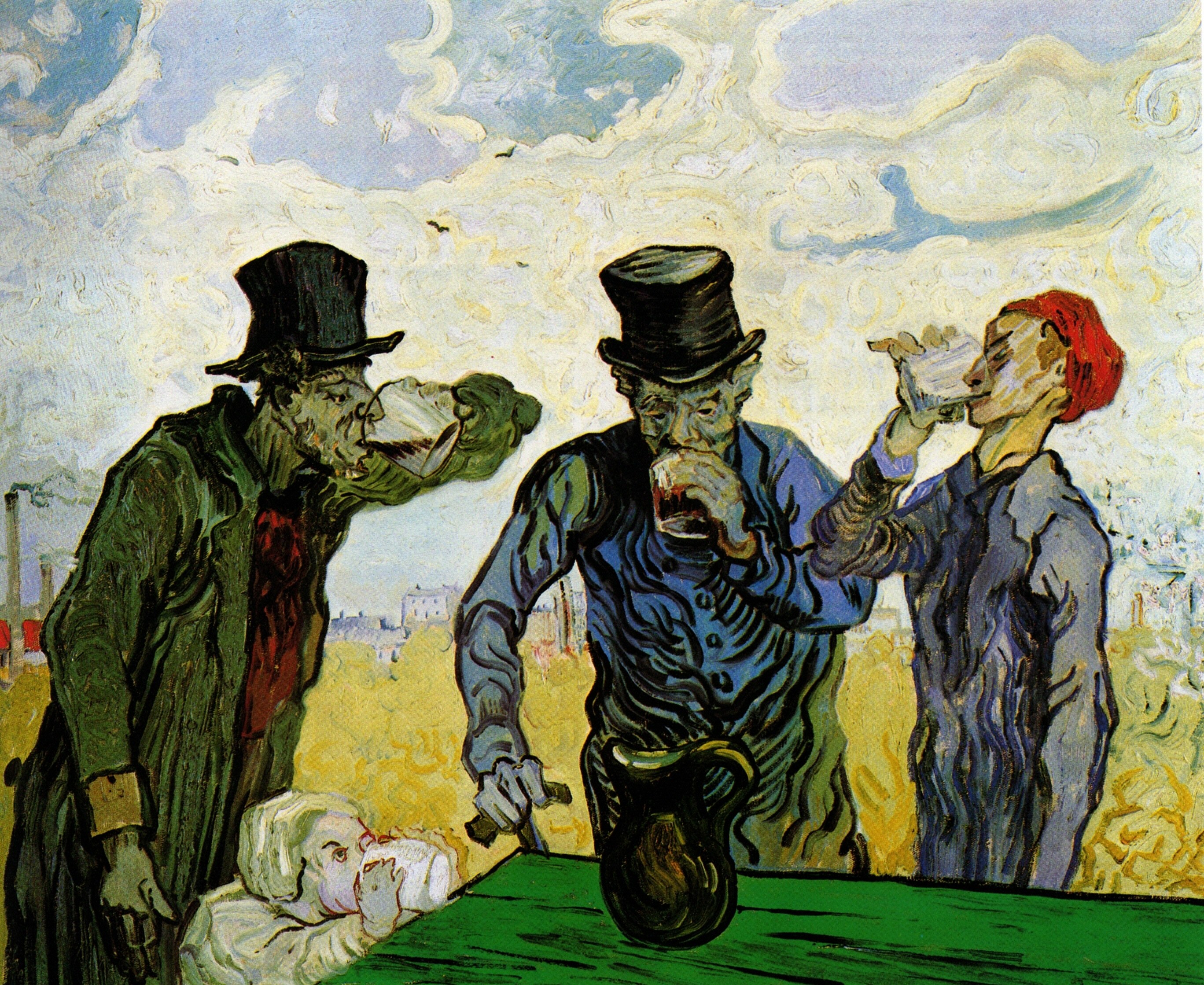 Картина Ван Гога Пьяницы, по работе Домье 1890